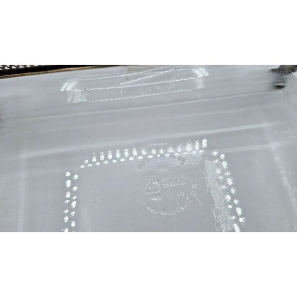 Vtg Anchor Hocking Fire King Glass Casserole Dish with Silver plated Tray 9x13in - Picture 11 of 12